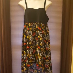 Skulls and Flowers High-Low Dress